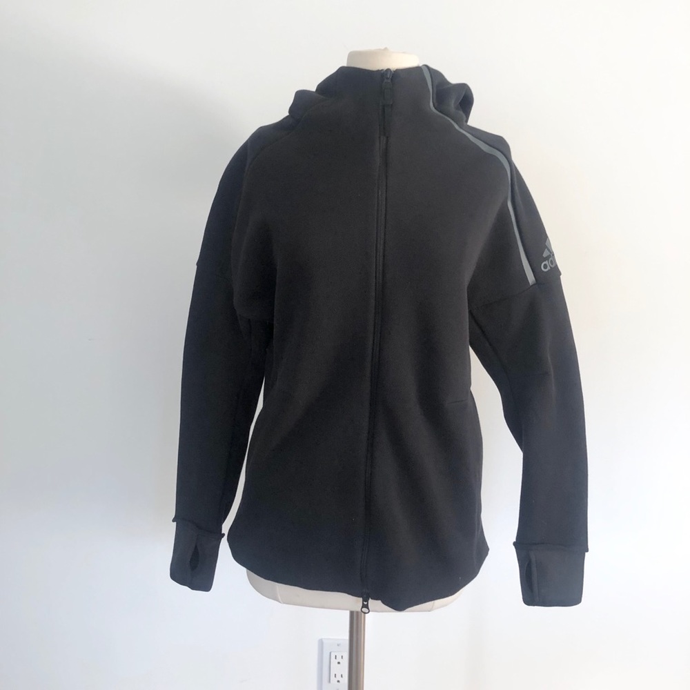 NWT Women’s Black Adidas Hooded Jacket Size M